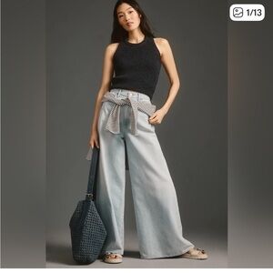 AGOLDE NOLAN JEANS  STOVE PIPE WIDE LEG 25 Light Blue Free People